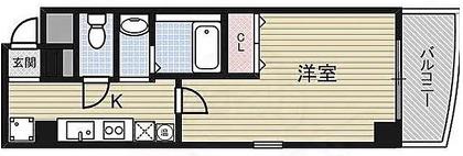 ルミエール瓦屋町(1K/11階)の間取り写真