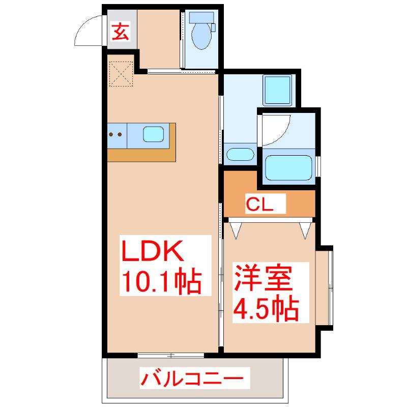 フィオーレ城南(1LDK/8階)の間取り写真