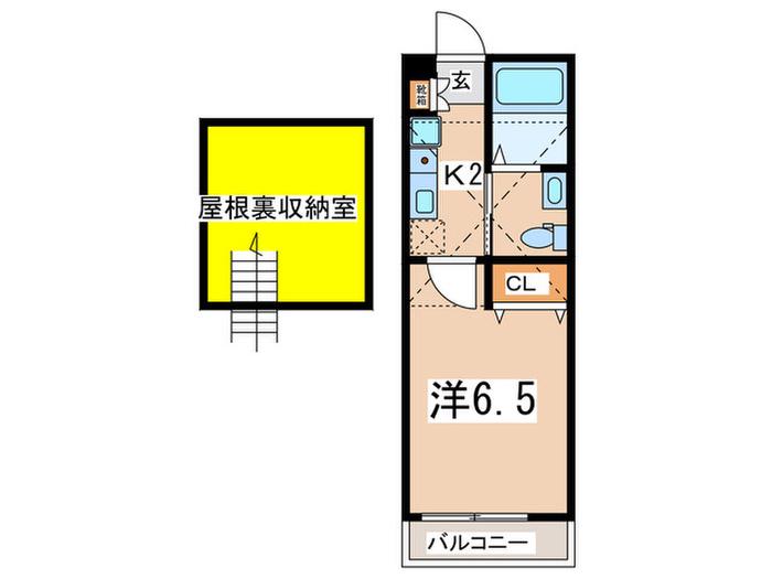 VISTA鶴ヶ峰(1K/2階)の間取り写真