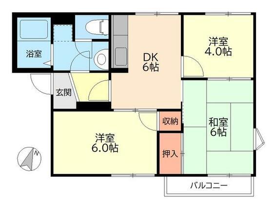 エスペランサ E(3DK/2階)の間取り写真