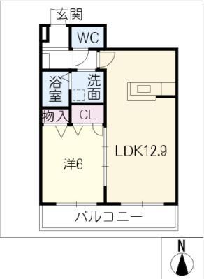 メゾンドサージュ(1LDK/2階)の間取り写真