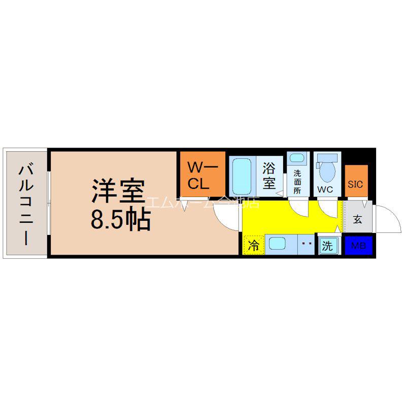 エスリード大曽根プレシャス(1K/3階)の間取り写真