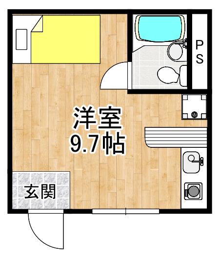アンメゾンド喜志(ワンルーム/1階)の間取り写真