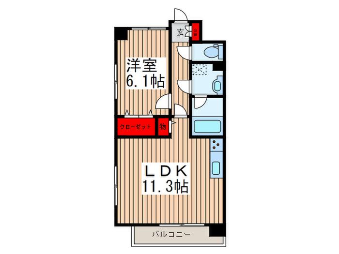 FUTURE HOKIMA(1LDK/8階)の間取り写真