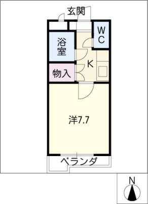 カーサビアンカ(1K/3階)の間取り写真
