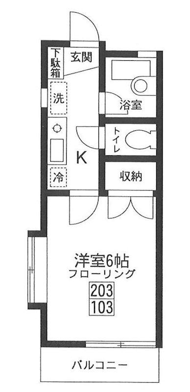 NMフラット(1K/1階)の間取り写真