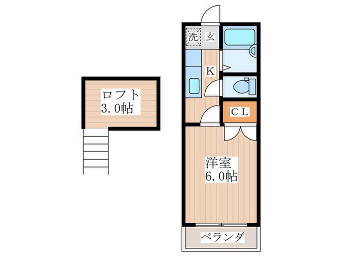 エスペランサ(1K/2階)の間取り写真