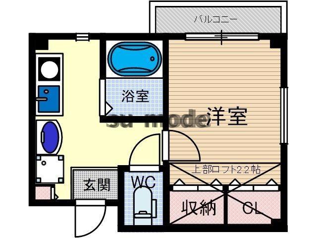フォルム千里丘(1K/2階)の間取り写真