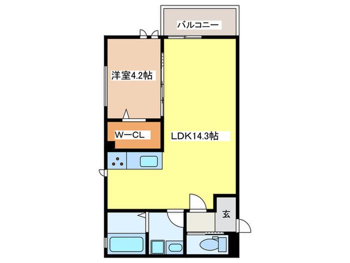 MAISONLUNA(1LDK/1階)の間取り写真