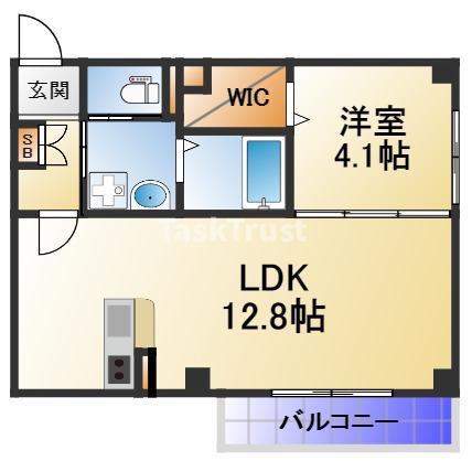 レジデンスコート城東野江(1LDK/1階)の間取り写真