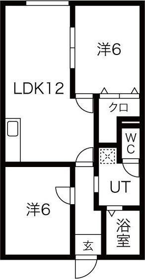 ヴィラMK(2LDK/2階)の間取り写真