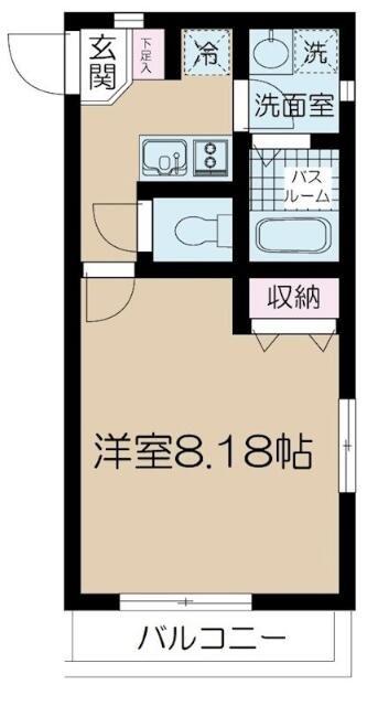 NSGATE西大島CENTRAL(1K/2階)の間取り写真