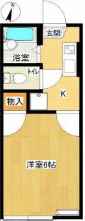 コスモ国府台(1K/1階)の間取り写真