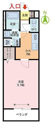 HOTARU(1DK/1階)の間取り写真