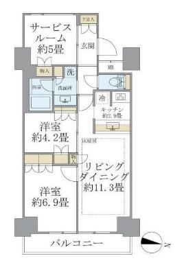 BRILLIA IST 東雲キャナルコート(3LDK/6階)の間取り写真