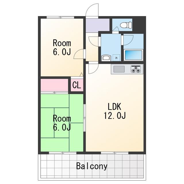ベルハウス布施屋(2LDK/3階)の間取り写真