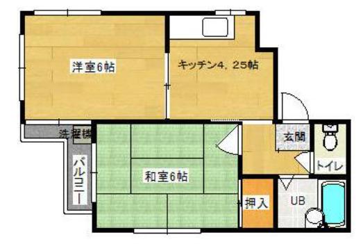 第2グラムビル(2K/3階)の間取り写真