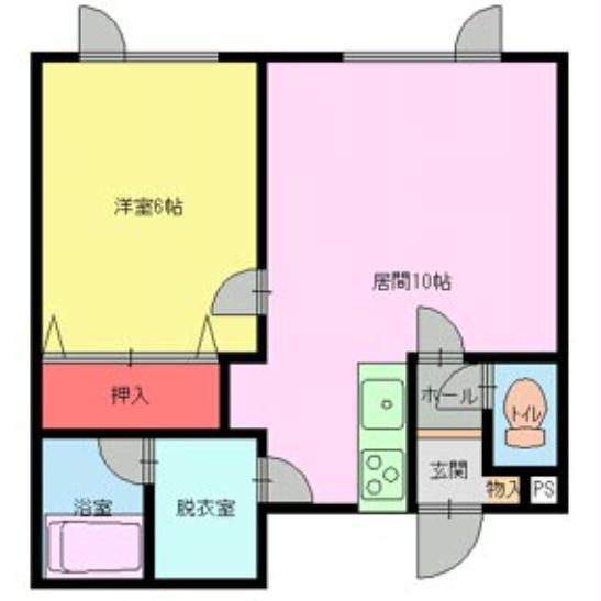 ノースガーデン(1LDK/1階)の間取り写真