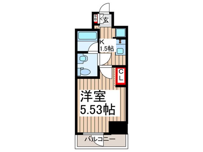 プレール・ドゥーク川口並木(1K/10階)の間取り写真