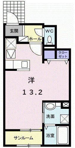 アマーレ スパーツィオ I(ワンルーム/1階)の間取り写真