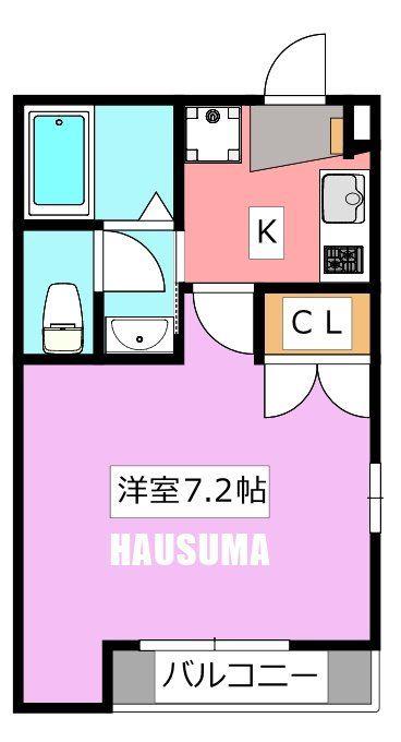 メゾンシシー(1K/2階)の間取り写真