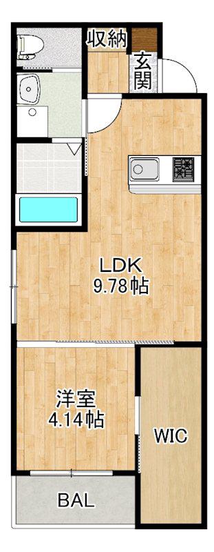 ZINN(1LDK/2階)の間取り写真