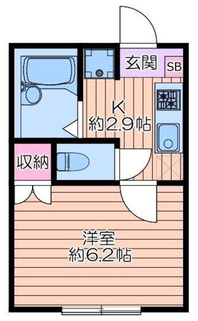 ソル・フルール(1K/1階)の間取り写真
