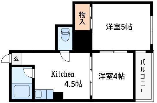 第一田中ビル(2DK/3階)の間取り写真