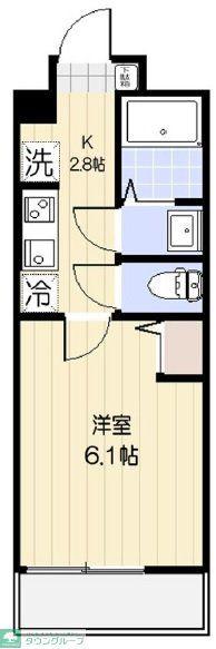 エクセラン東浦和(1K/2階)の間取り写真