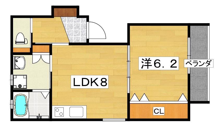 コンビンス大日(1LDK/3階)の間取り写真