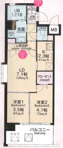 CLUB ORIENT BLD. NO.82 EMPRESS(2LDK/6階)の間取り写真