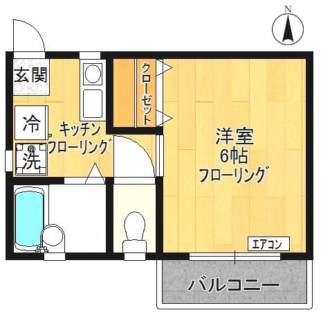 第3広田マンション(1K/3階)の間取り写真