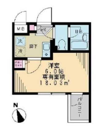 バーミープレイス高円寺(1K/5階)の間取り写真