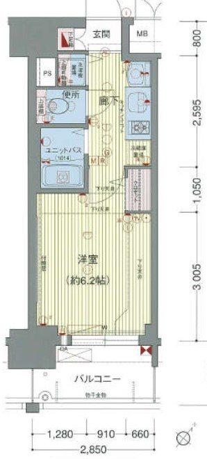 プレサンス名古屋STATIONビジュ(1K/3階)の間取り写真