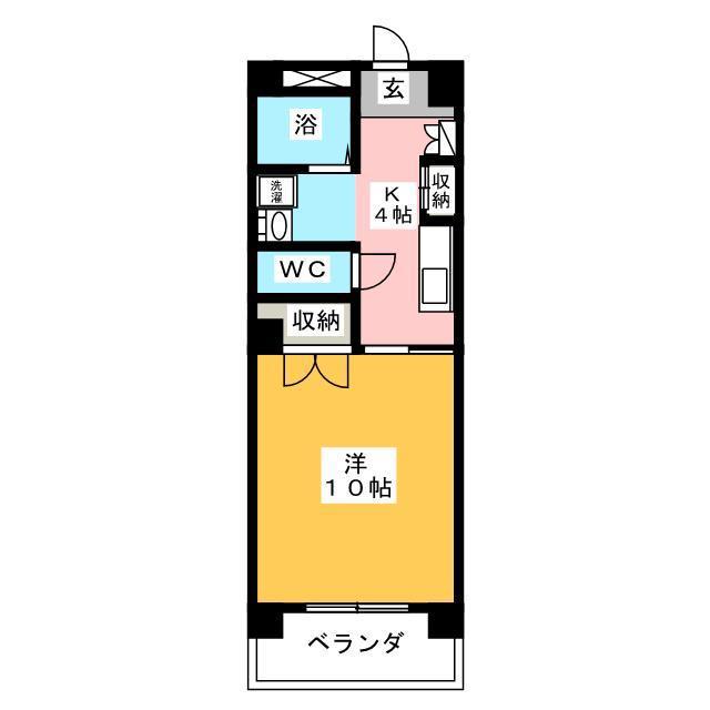 リヴィエル柳町(1K/6階)の間取り写真