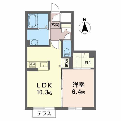 シャーメゾン フルールオオノ(1LDK/1階)の間取り写真