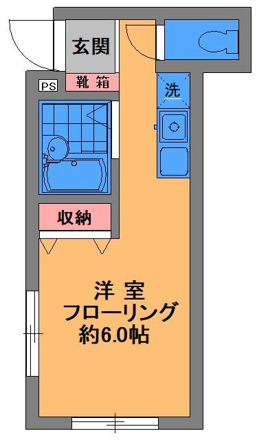 マーヴィ・エヴ(ワンルーム/1階)の間取り写真