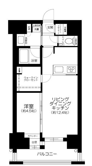 アスコットパーク日本橋浜町 BISIKI(1LDK/3階)の間取り写真