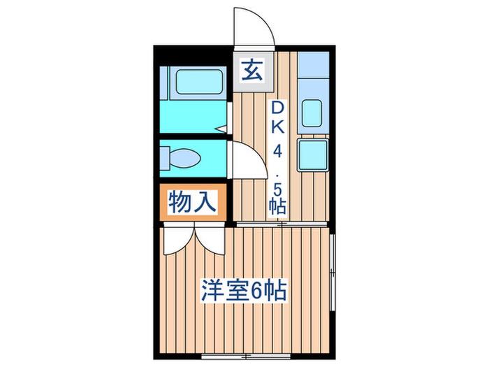 コーポ萩野(1DK/1階)の間取り写真