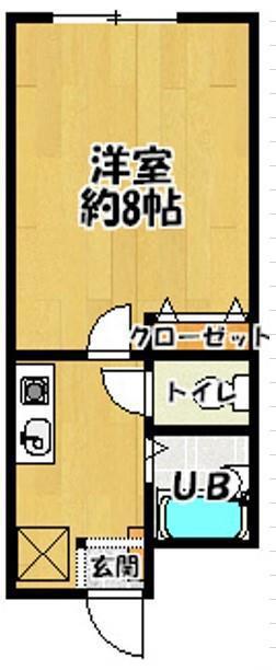 幸輝ビル(1K/2階)の間取り写真