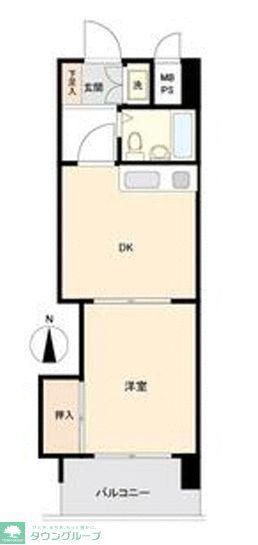 ライオンズマンション大手門(1DK/3階)の間取り写真