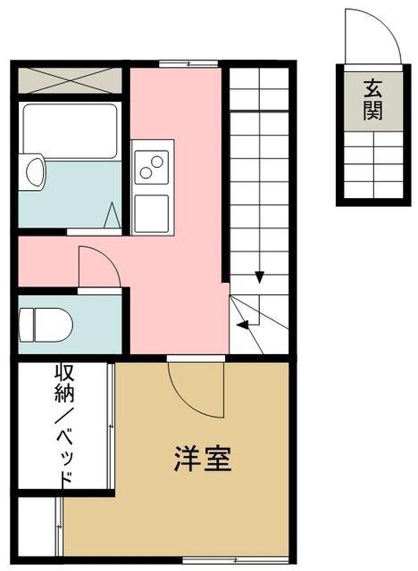 レオパレスCARMINA(1K/2階)の間取り写真