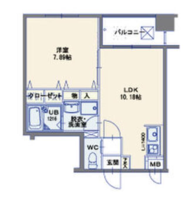 ラフィーネ博多駅前(1LDK/11階)の間取り写真