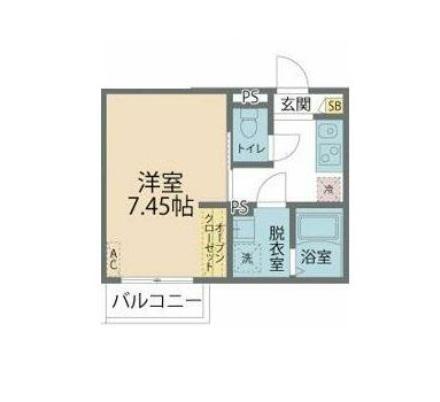 カインドネス北浦和(1K/1階)の間取り写真