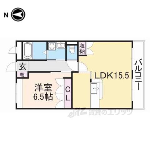 グランドパレス(1LDK/1階)の間取り写真
