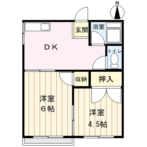 コーポ和泉(2DK/2階)の間取り写真