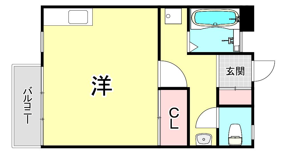 木の家香櫨園(ワンルーム/1階)の間取り写真
