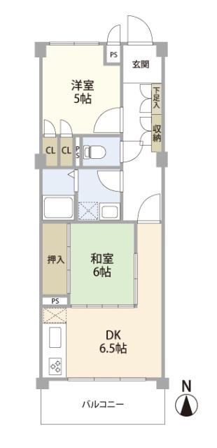 グリーンパーク第2八潮(2DK/3階)の間取り写真