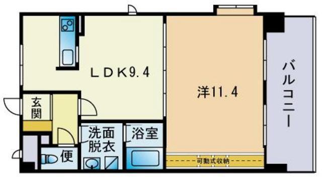 アロース博多(1LDK/2階)の間取り写真