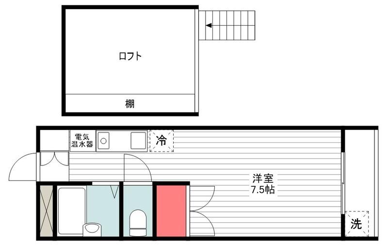 コーポユース(1K/1階)の間取り写真